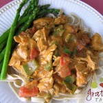 Chicken w/ Hungarian style Paprikash sauce, over pasta