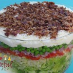8 Layer Salad w/ Peas, Parmesan, Bacon, Veggies