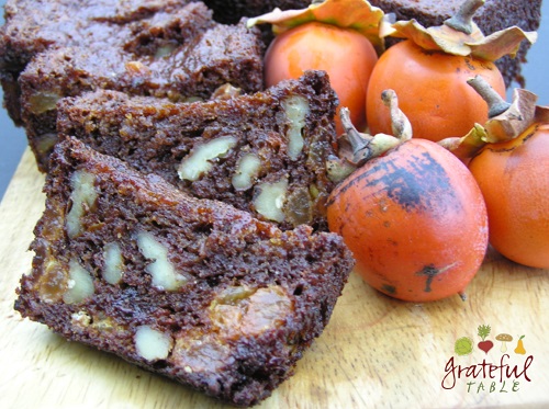 Holiday Nut Bread with Persimmons, chocolate chips