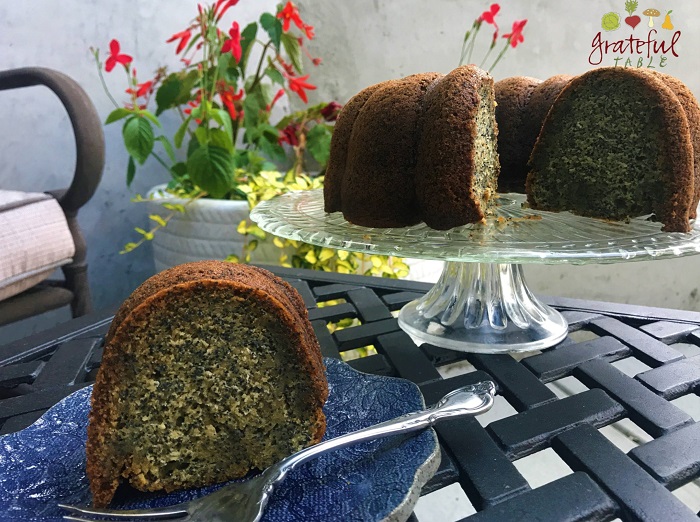 Warm honey syrup's poured over poppy seed cake once baked