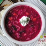 Bowl of Bright Red Russian Soup