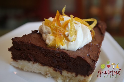 Elegant Chocolate Dessert: Chocolate Ganache, Candied Orange Peel